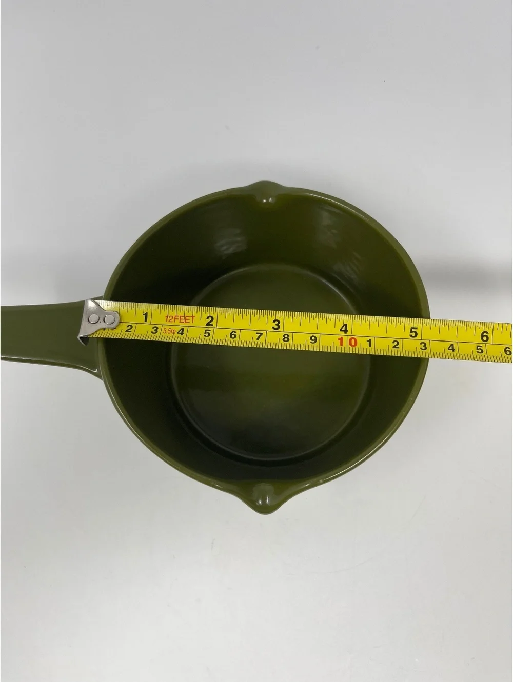 Vintage Avocado Green Ceramic Butter Warmer Melting Pot Double Pour Spout MCM